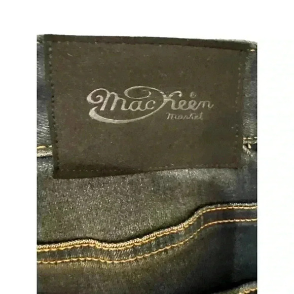 Mac Keen Men's Distressed Colorful Graffiti Jeans Dark Wash Size 34, Pre-Owned - Picture 11 of 13